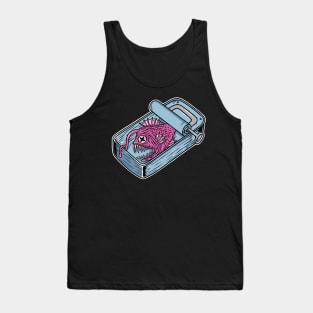 Ugly Angler Fish in Tin Can Illustration // Deep Sea Anglerfish Tank Top